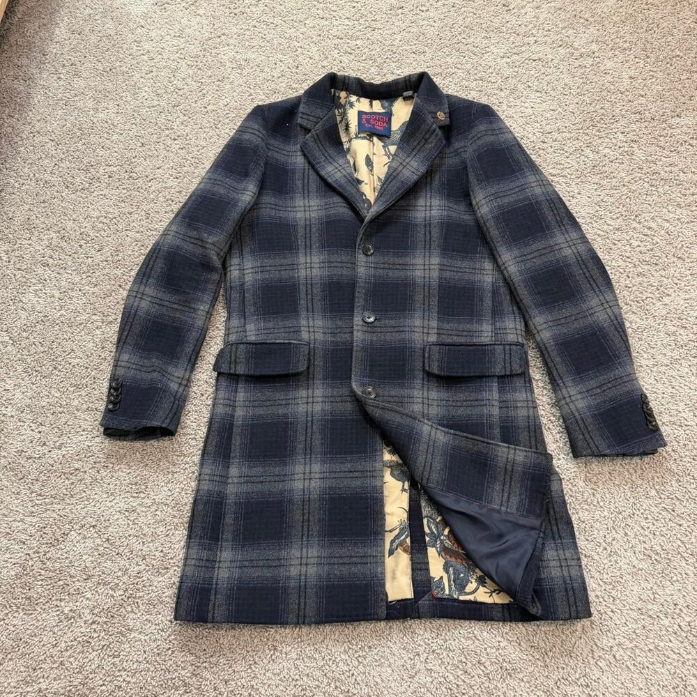 Scotch-soda Men's Navy and Blue Coat